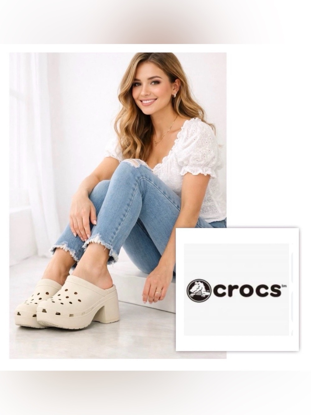 NWT $129 Crocs Women's 10 Men 8 SIREN Platform Clog Slip On heel comfy Shoes